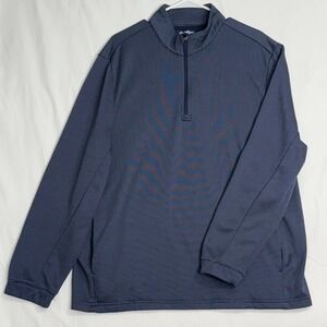Ben Hogan Performance XL Men's Navy Check 1/4 Zip‎ Long Sleeve Golf Pullover